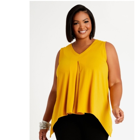 Ashley Stewart Tops - Ashley Stewart gold sleeveless swing dressy top size 3 x . New with tags